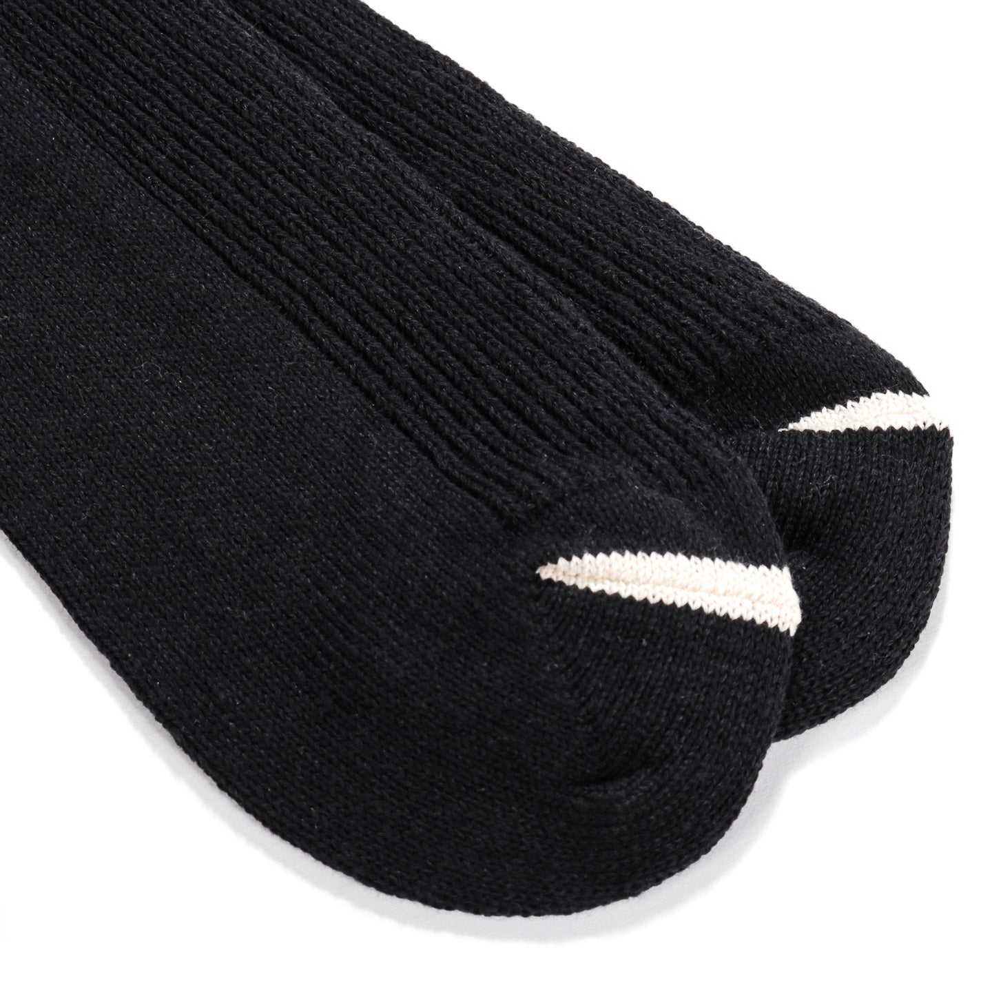 ROTOTO WASHI & ORGANIC COTTON RIB CREW SOCKS BLACK