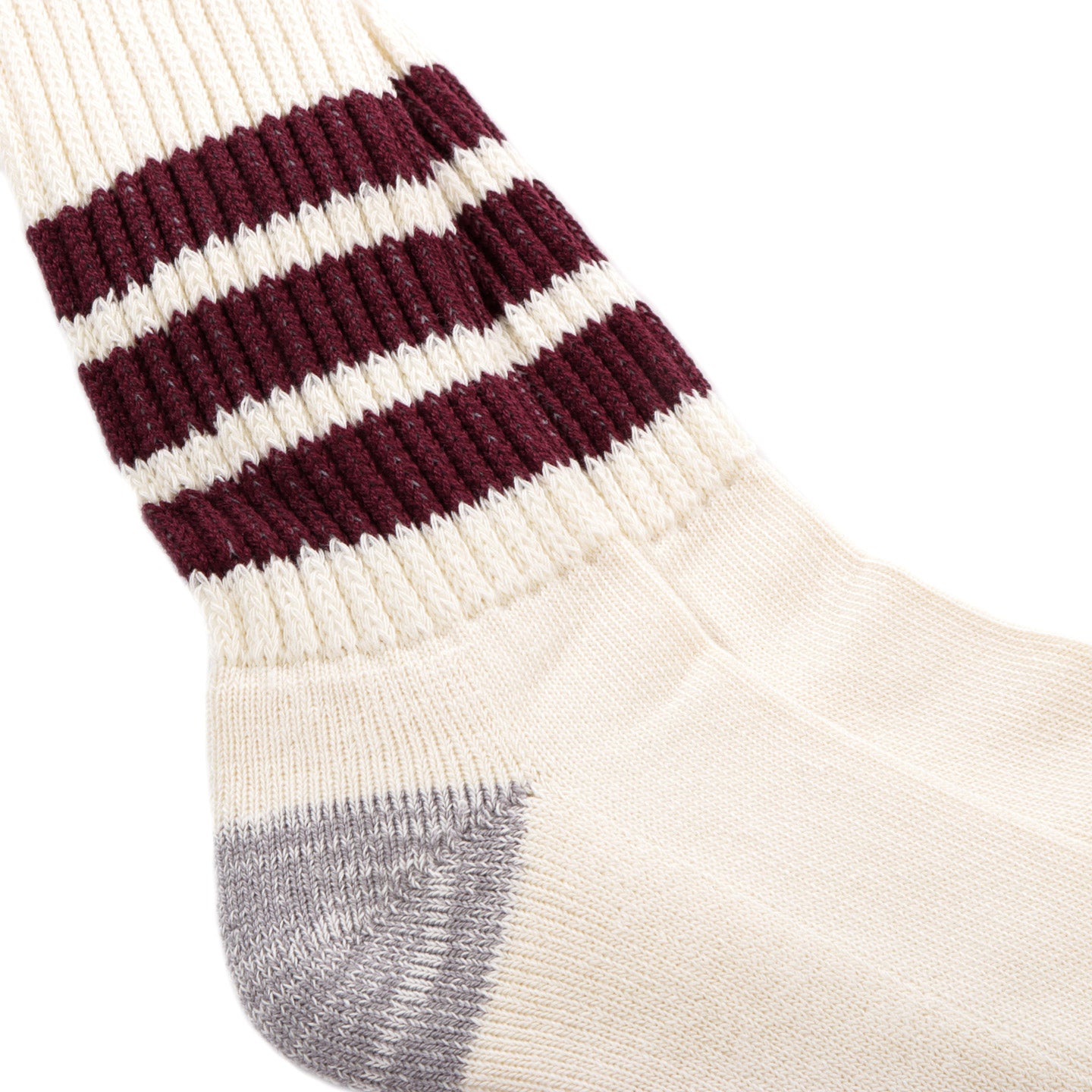 ROTOTO COARSE RIBBED OLD SCHOOL CREW SOCKS BORDEAUX