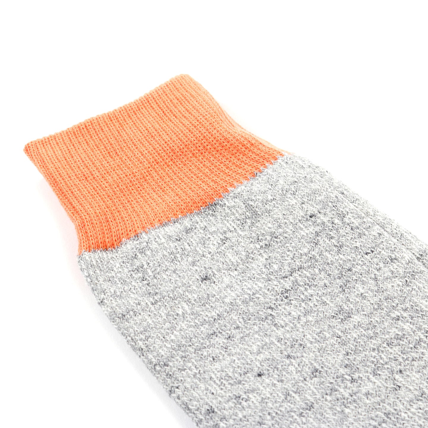 ROTOTO SILK & COTTON DOUBLE FACE SOCKS L.ORANGE / L.GRAY