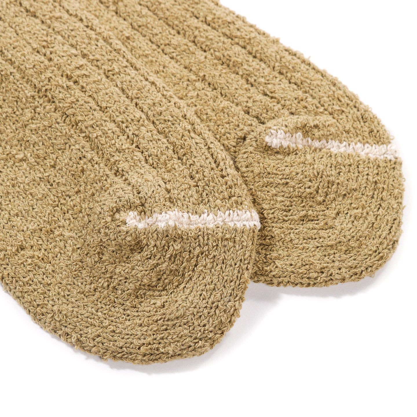 ROTOTO RECYCLED COTTON BOUCLE SOCKS KHAKI