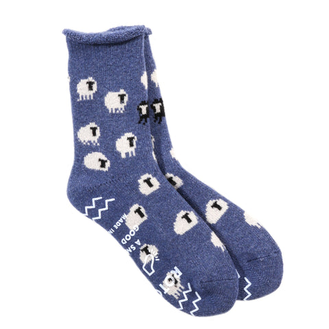 ROTOTO PILE ROOM SOCKS SHEEP BLUE