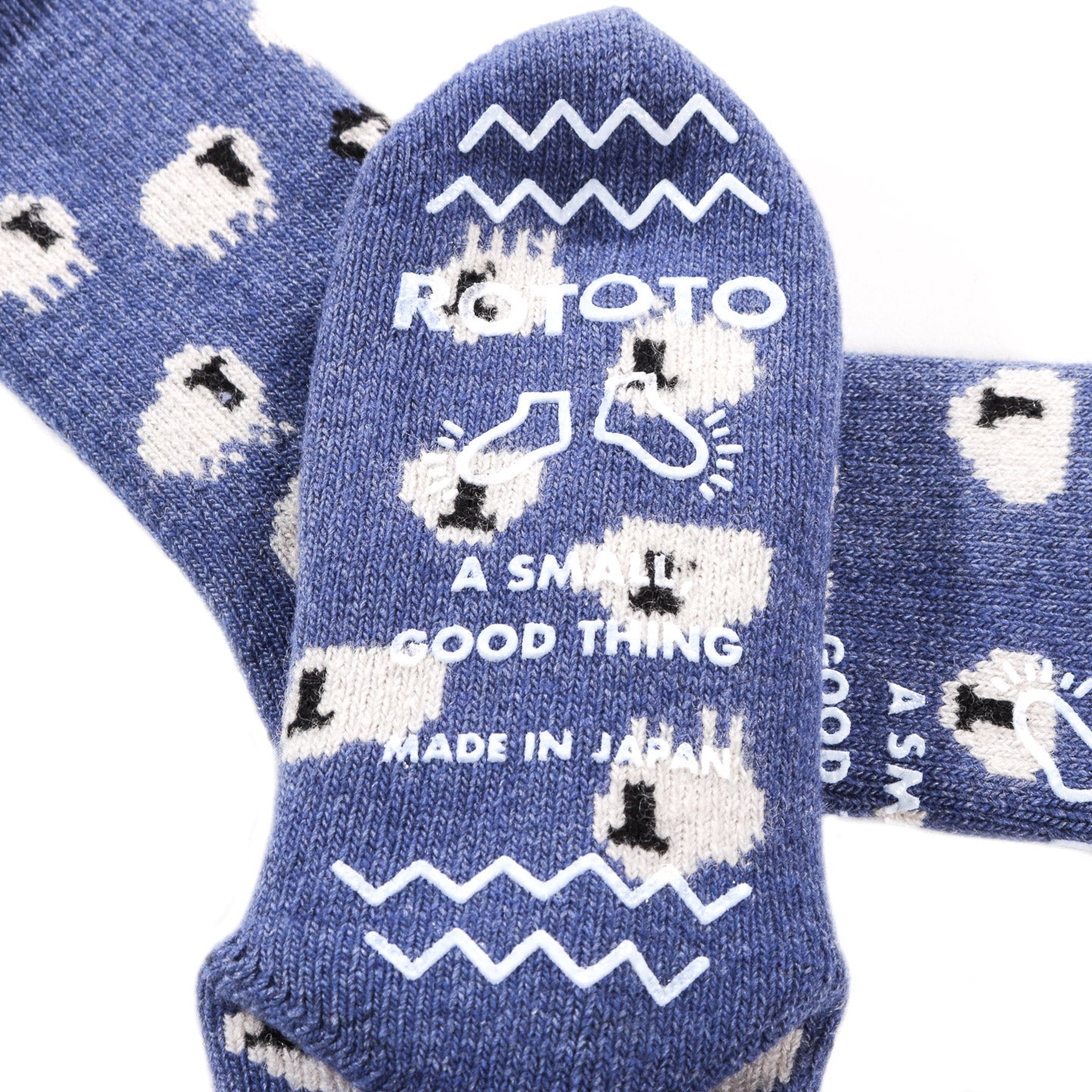 ROTOTO PILE ROOM SOCKS SHEEP BLUE