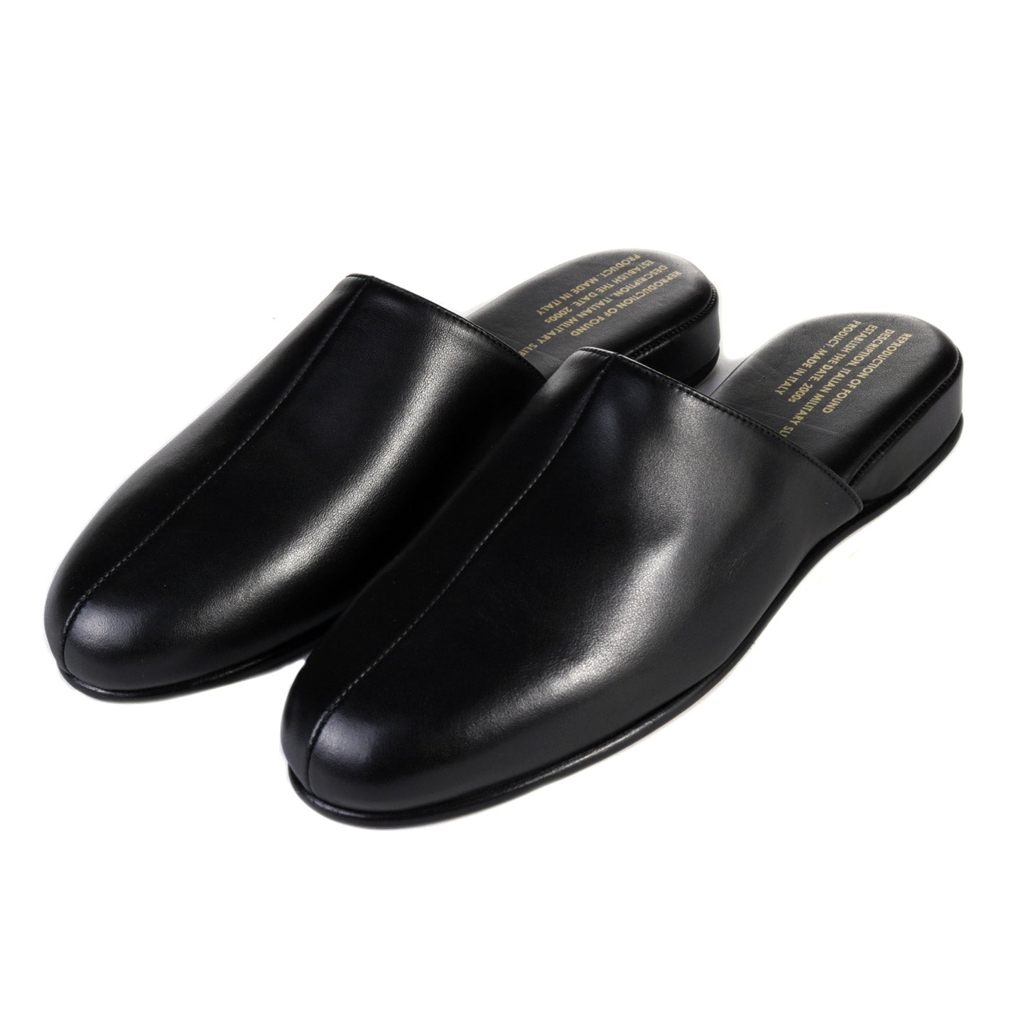 REPRODUCTION OF FOUND ITALIAN MILITARY SLIPPER BLACK