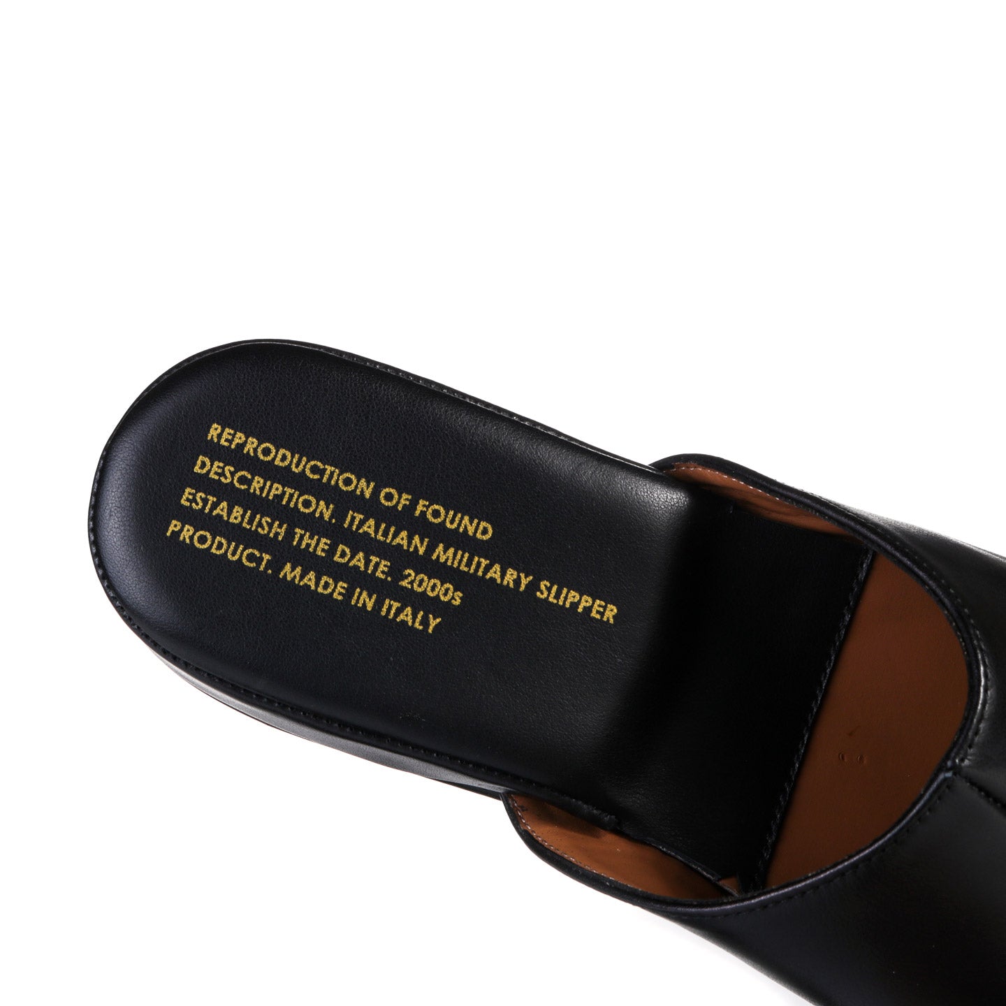 REPRODUCTION OF FOUND ITALIAN MILITARY SLIPPER BLACK