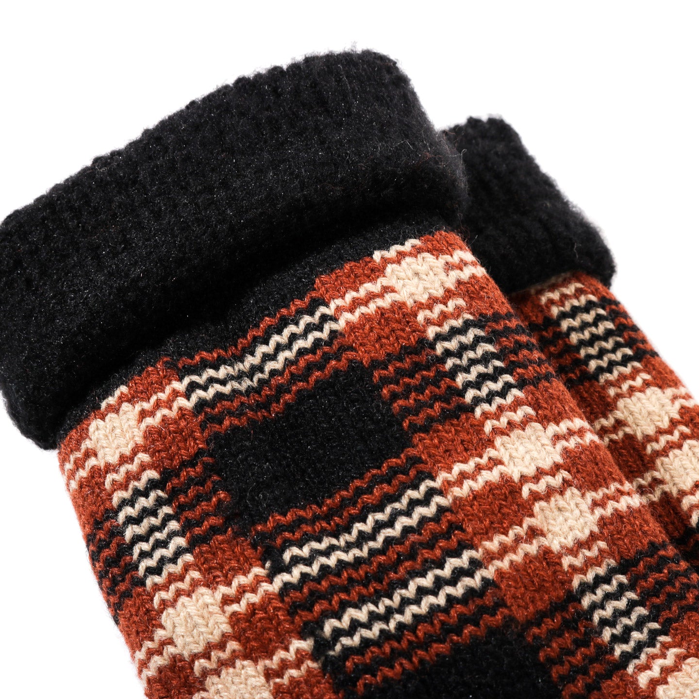 ROTOTO COMFY ROOM SOCKS CHECK BLACK / BROWN