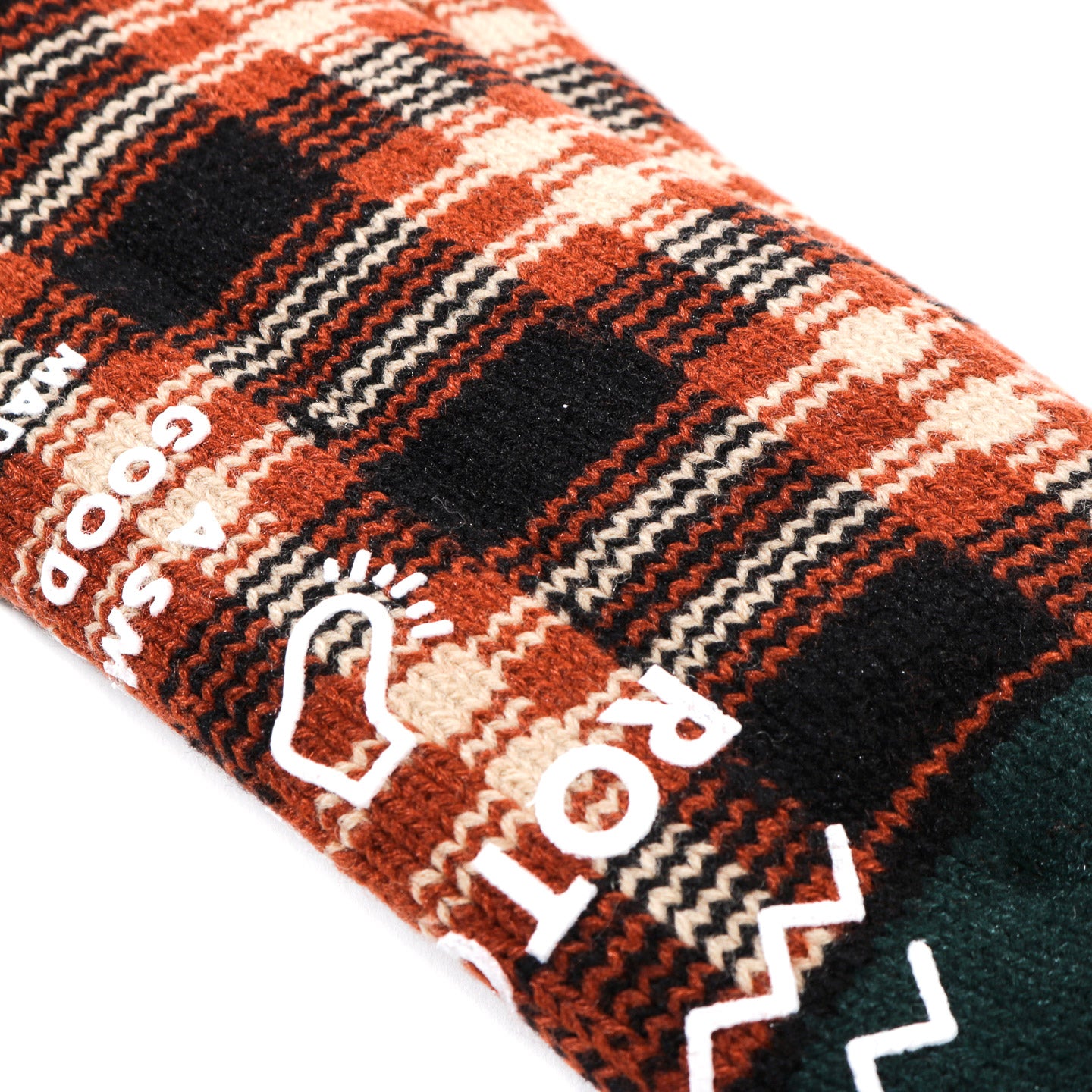 ROTOTO COMFY ROOM SOCKS CHECK BLACK / BROWN