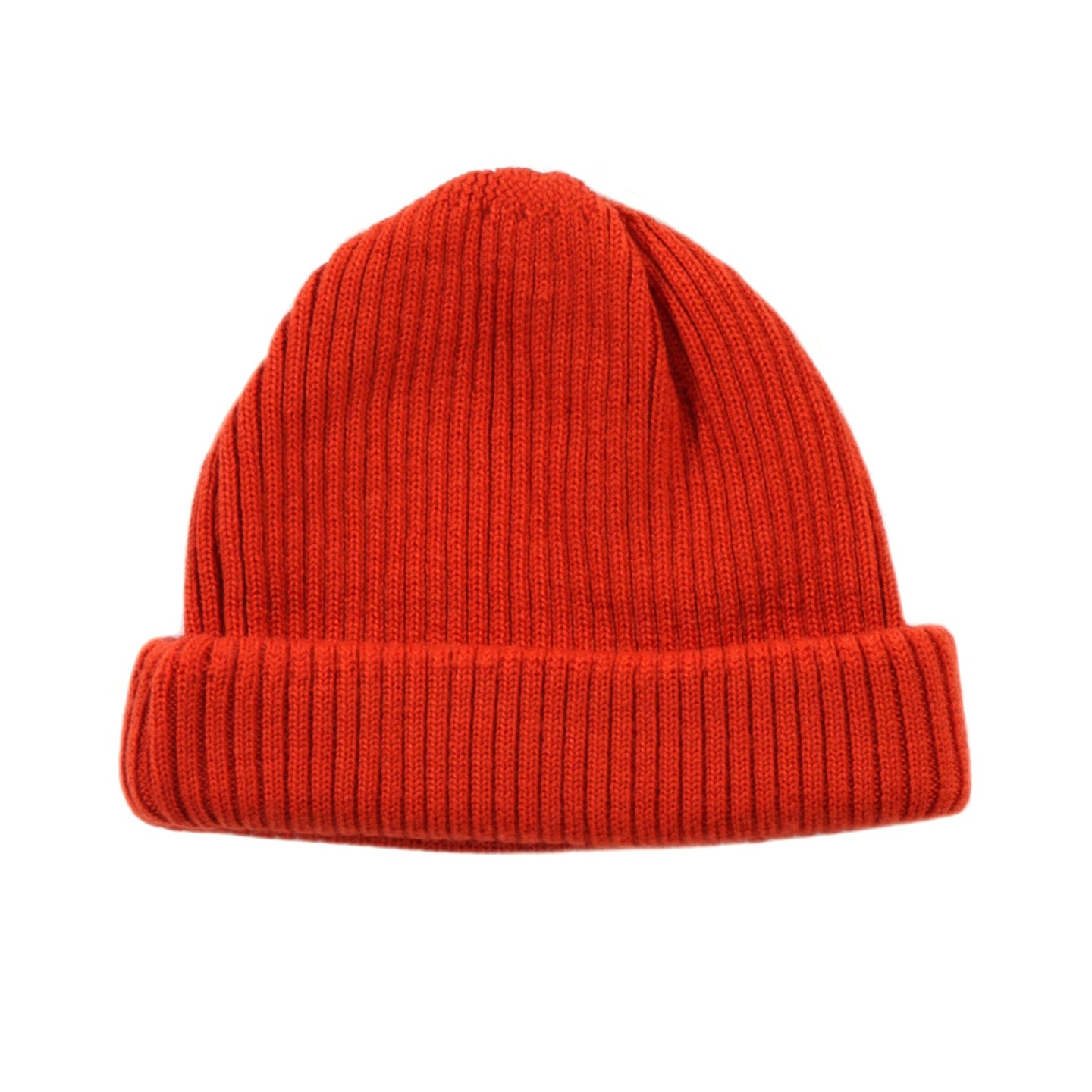 ROTOTO EXTRA FINE MERINO ROLL UP BEANIE ORANGE