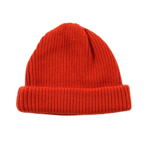 ROTOTO EXTRA FINE MERINO ROLL UP BEANIE ORANGE