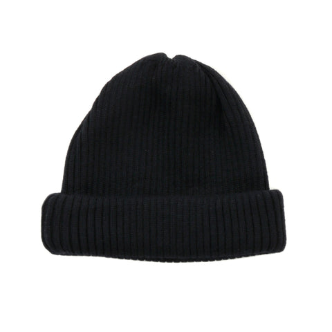 ROTOTO EXTRA FINE MERINO ROLL UP BEANIE BLACK