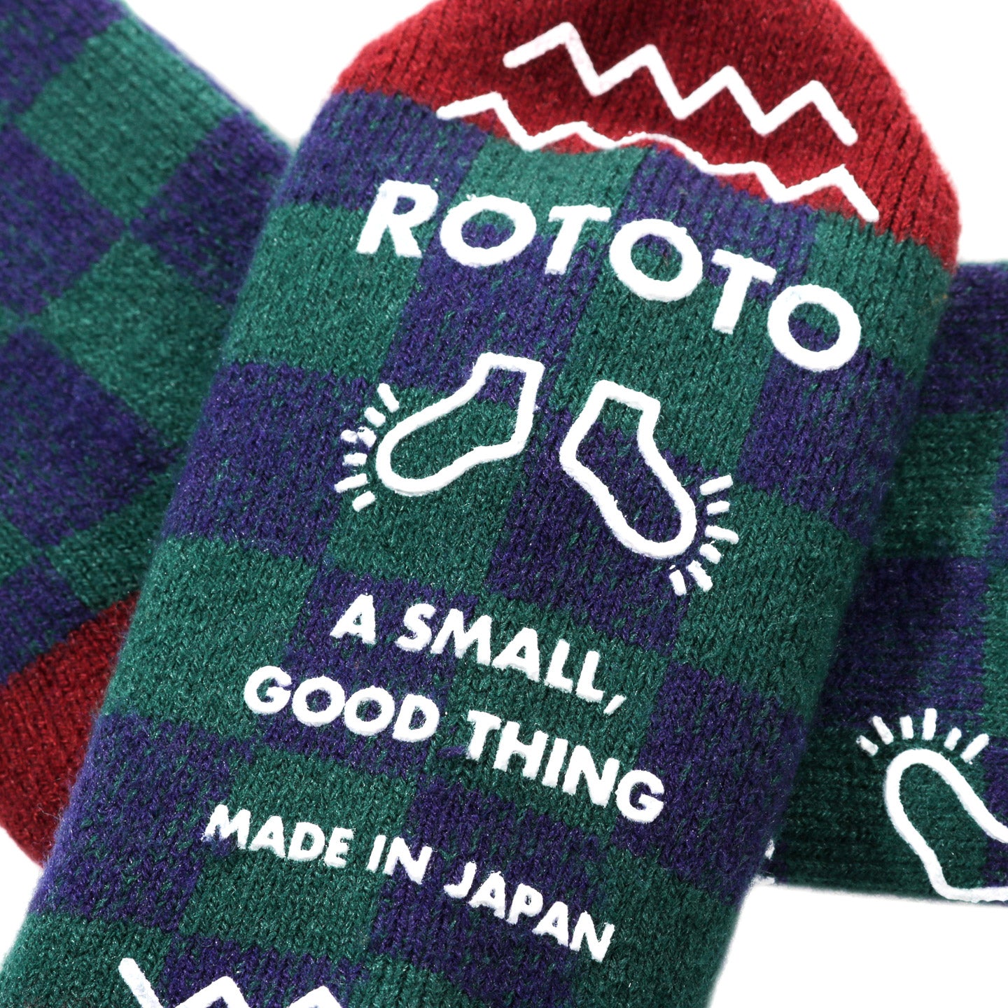 ROTOTO PILE ROOM SOCKS CHECKERBOARD YELLOW / MAROON