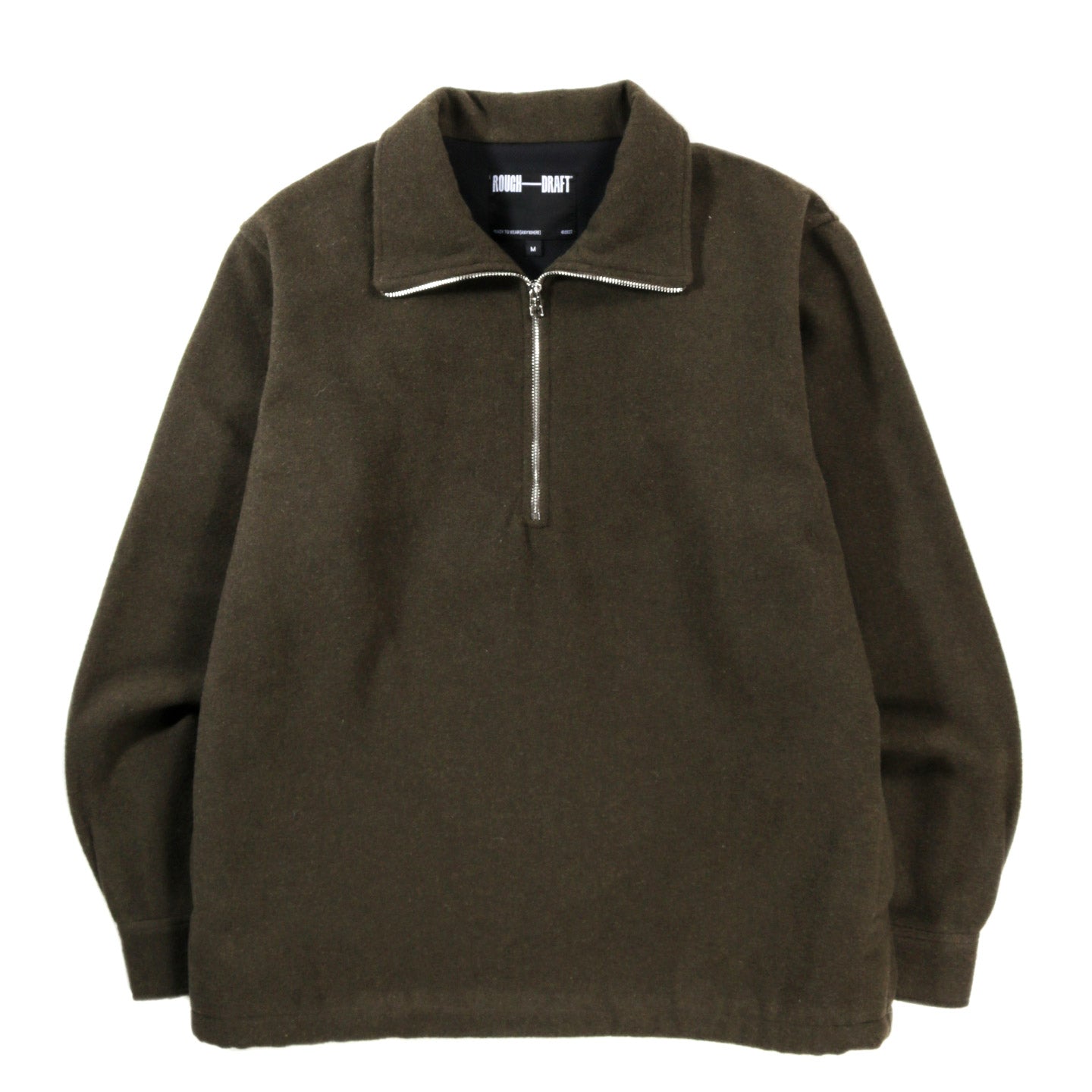 ROUGH DRAFT TRAVELER HALF ZIP MOSS WOOL