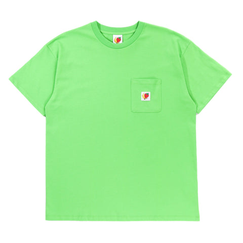 SKY HIGH FARM WORKWEAR LOGO LABEL POCKET T-SHIRT GREEN