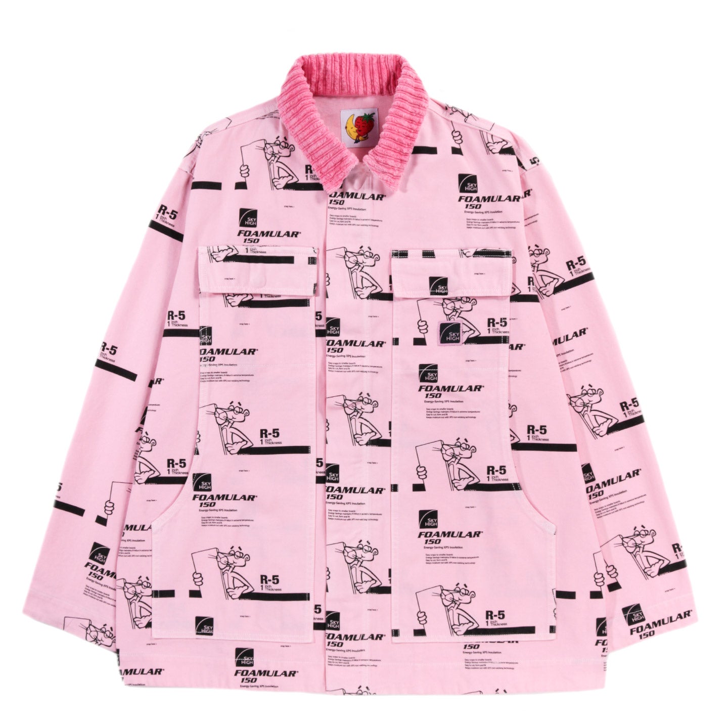 SKY HIGH FARM WORKWEAR INSULATION PRINT CHORE COAT PINK