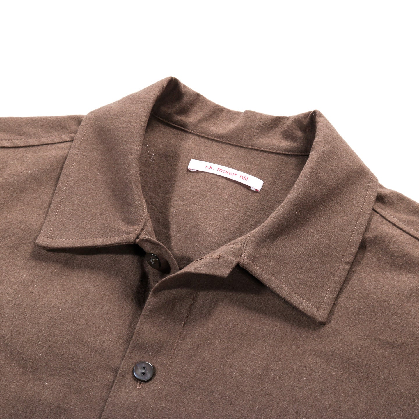 S.K. MANOR HILL SAGE SHIRT BROWN LINEN COTTON