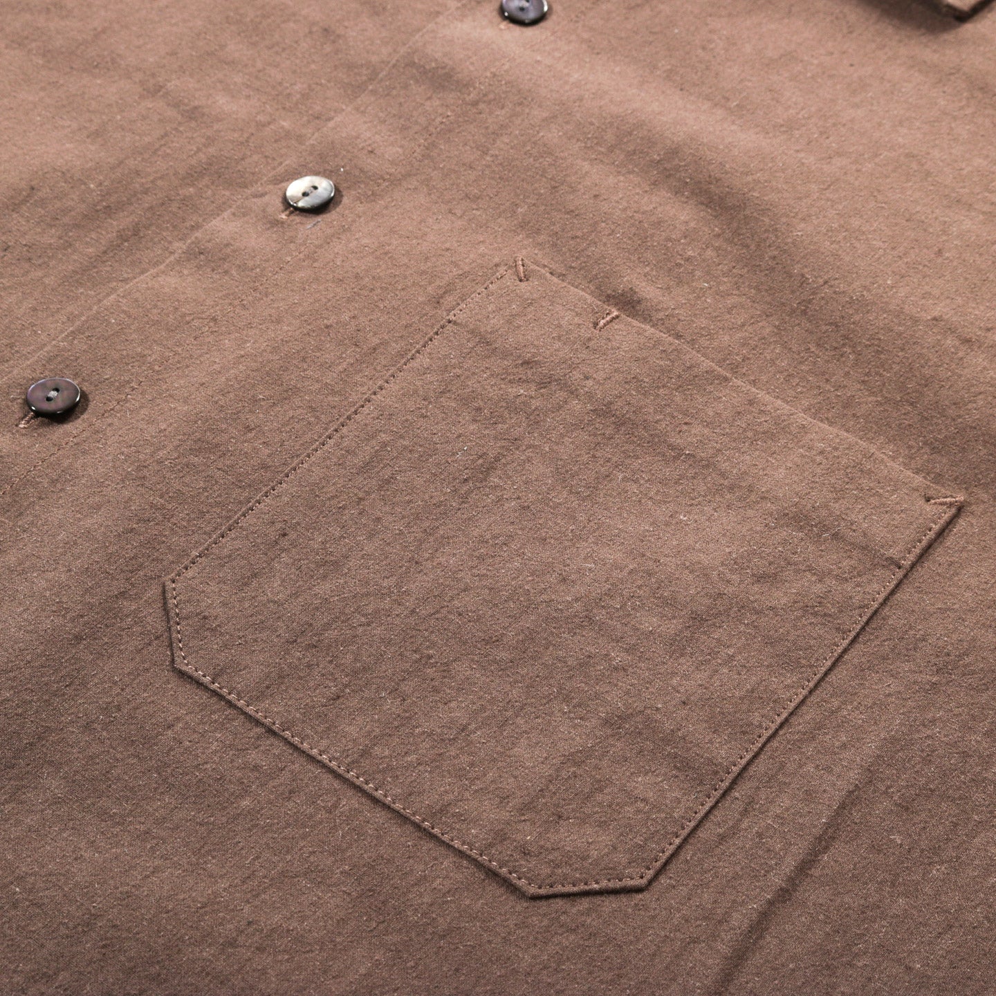 S.K. MANOR HILL SAGE SHIRT BROWN LINEN COTTON