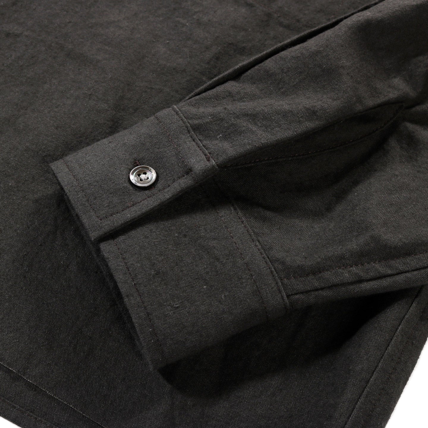 S.K. MANOR HILL MECHANIC SHIRT / JACKET ANTIQUE BLACK LINEN COTTON