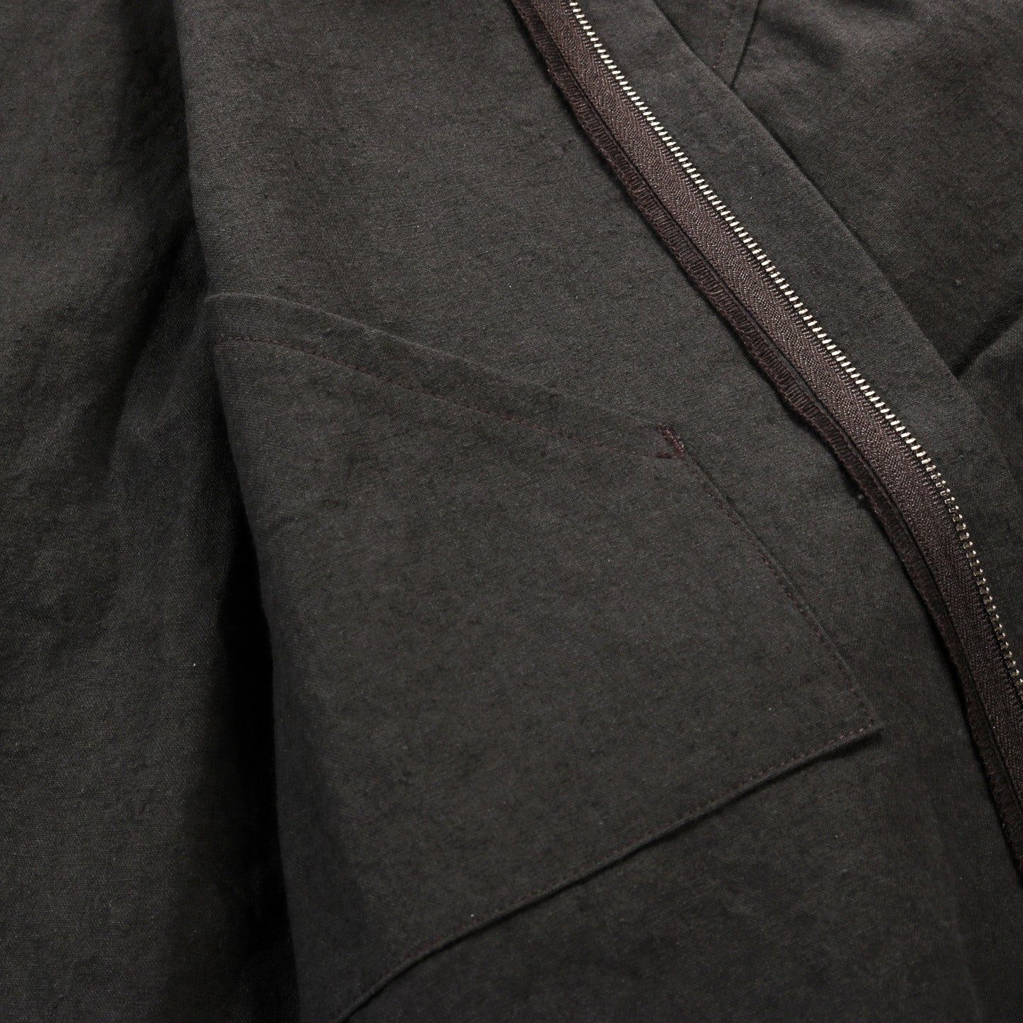 S.K. MANOR HILL MECHANIC SHIRT / JACKET ANTIQUE BLACK LINEN COTTON
