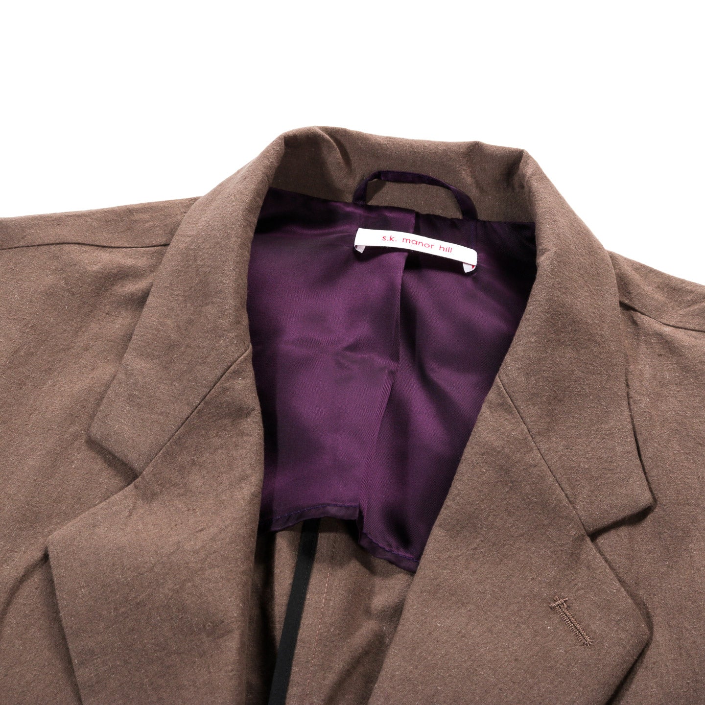 S.K. MANOR HILL JULIAN BLAZER BROWN LINEN COTTON