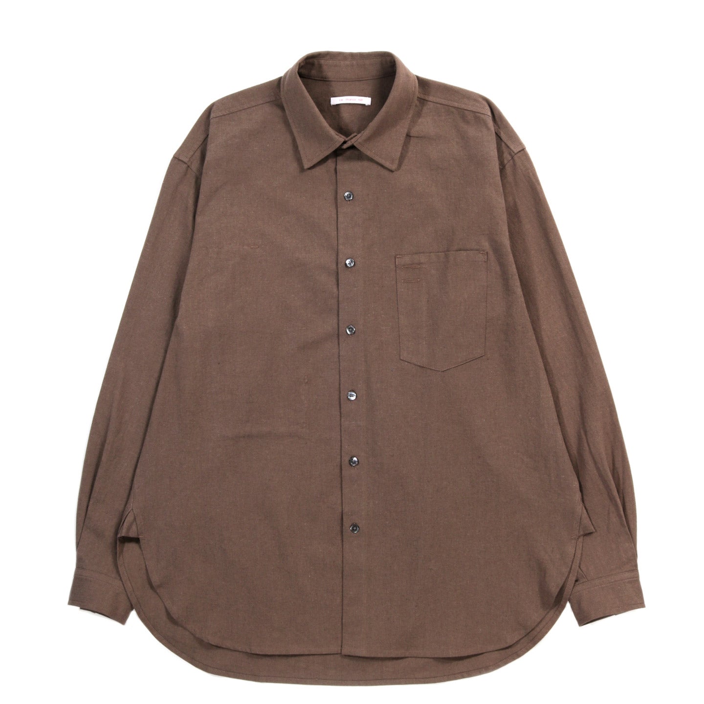 S.K. MANOR HILL SCRIBE SHIRT BROWN LINEN COTTON