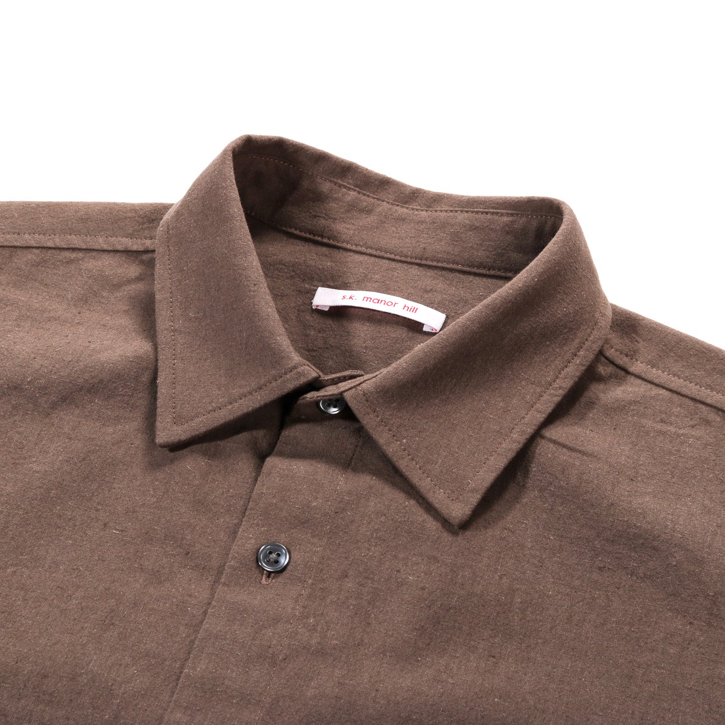S.K. MANOR HILL SCRIBE SHIRT BROWN LINEN COTTON
