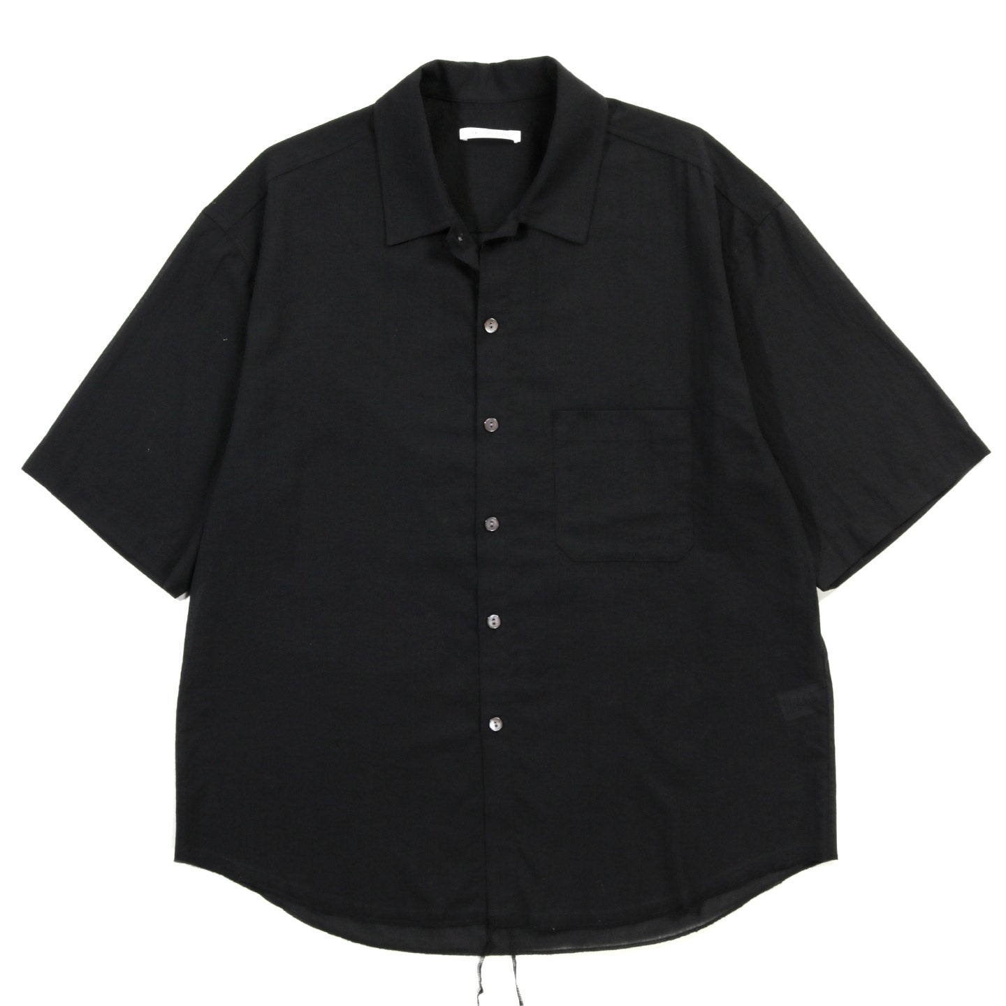 S.K. MANOR HILL SAGE SHIRT BLACK TRANSLUCENT COTTON