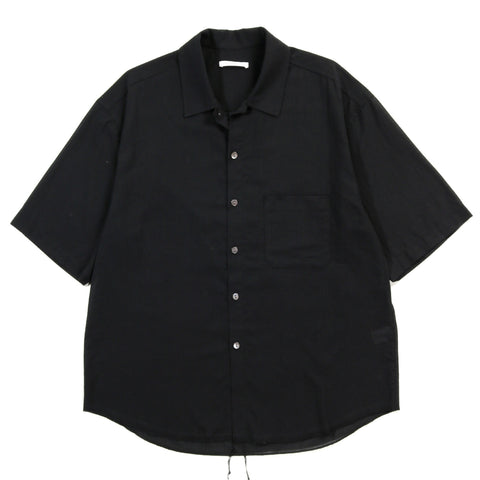 S.K. MANOR HILL SAGE SHIRT BLACK TRANSLUCENT COTTON