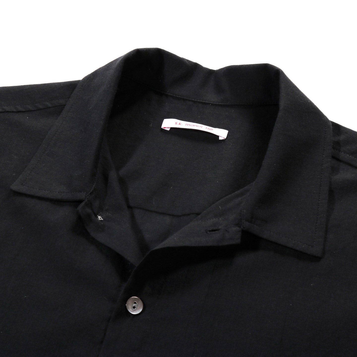 S.K. MANOR HILL SAGE SHIRT BLACK TRANSLUCENT COTTON