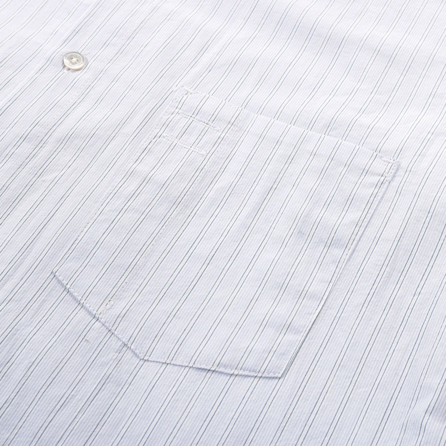 S.K. MANOR HILL SCRIBE SHIRT WHITE & LT BLUE STRIPED COTTON
