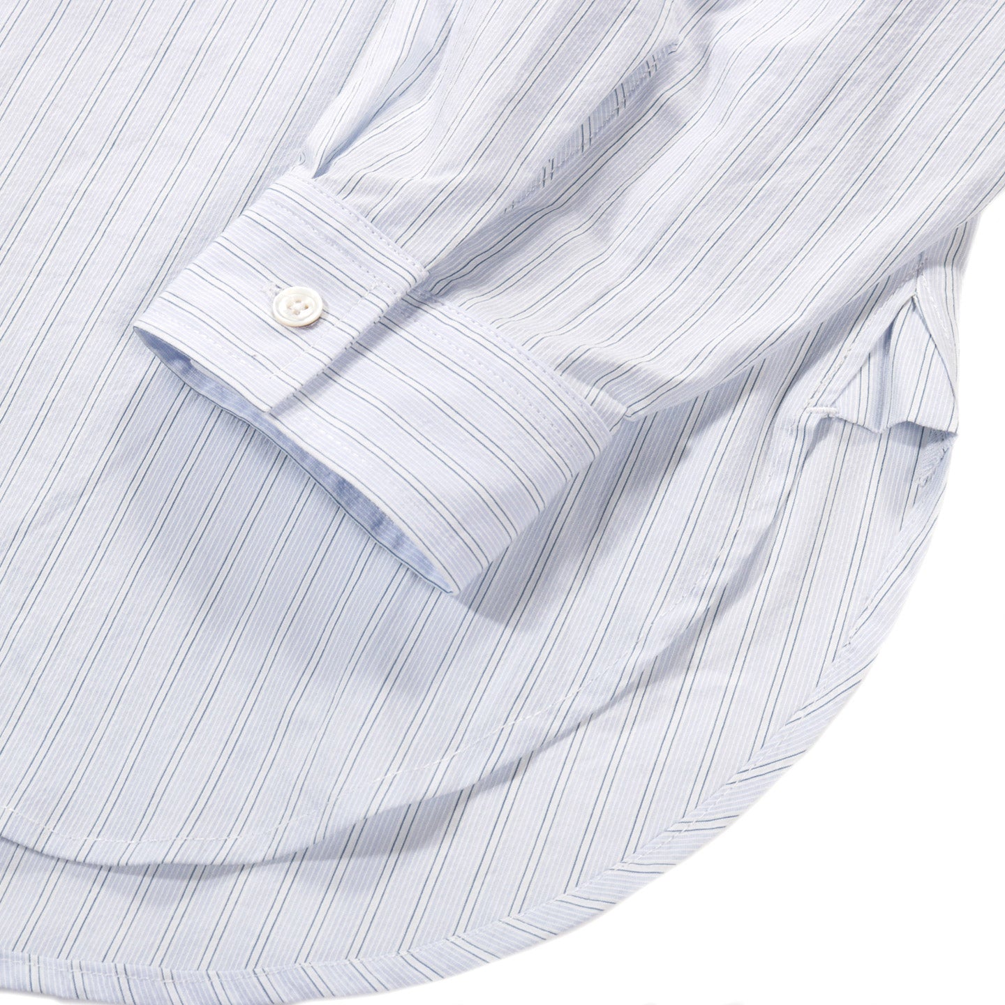 S.K. MANOR HILL SCRIBE SHIRT WHITE & LT BLUE STRIPED COTTON