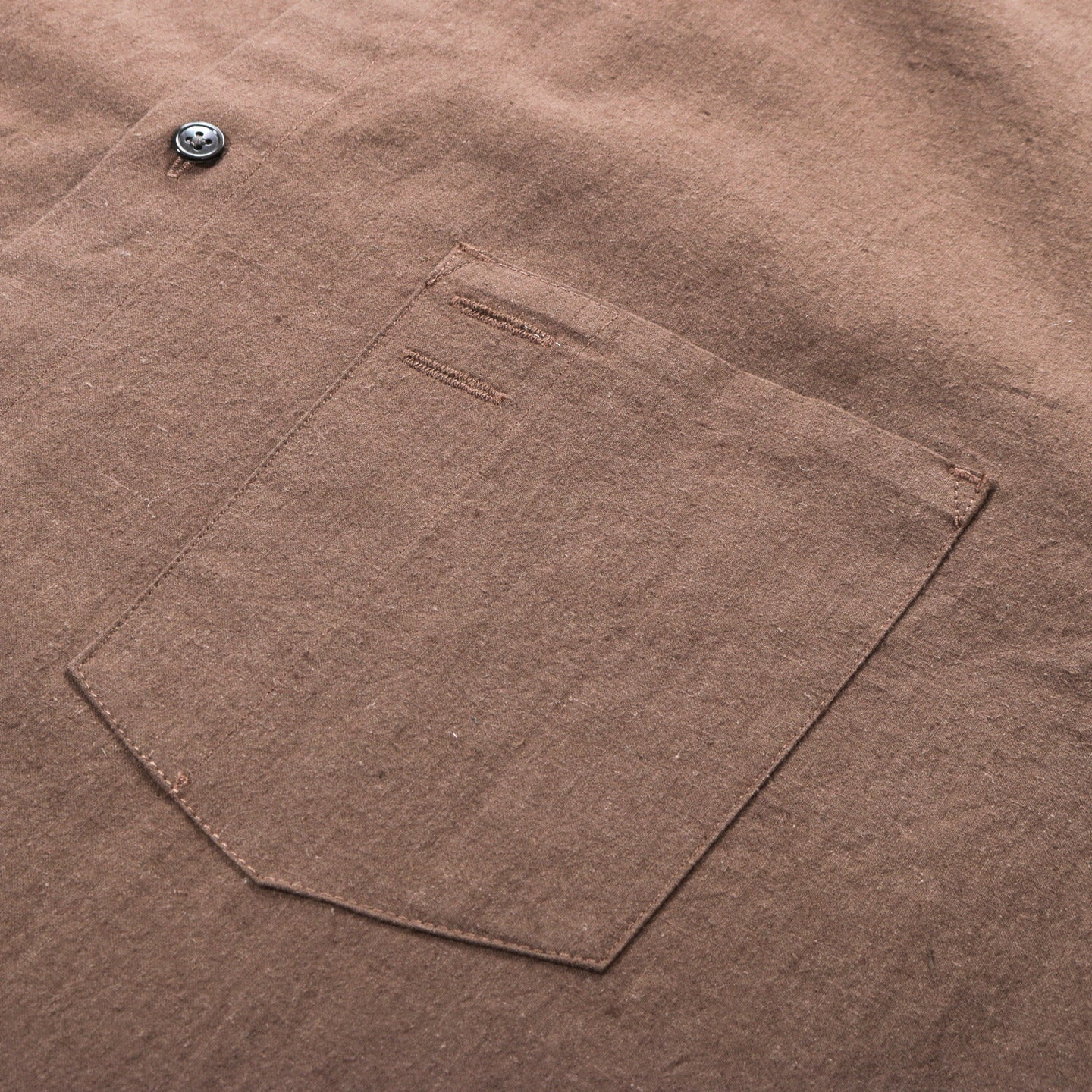 S.K. MANOR HILL SCRIBE SHIRT BROWN LINEN COTTON