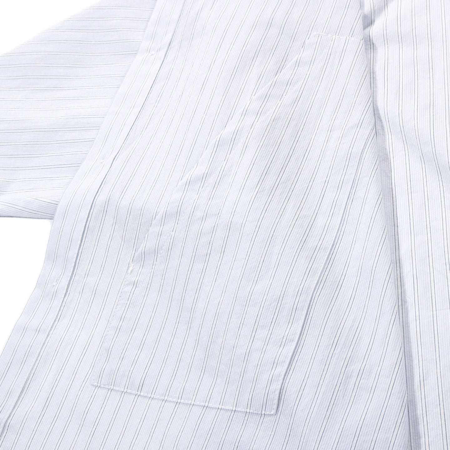 S.K. MANOR HILL SCRIBE SHIRT WHITE & LT BLUE STRIPED COTTON