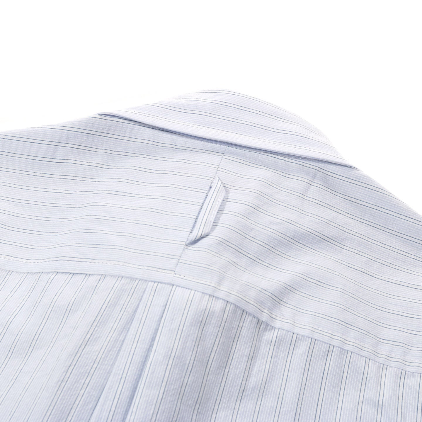 S.K. MANOR HILL SCRIBE SHIRT WHITE & LT BLUE STRIPED COTTON