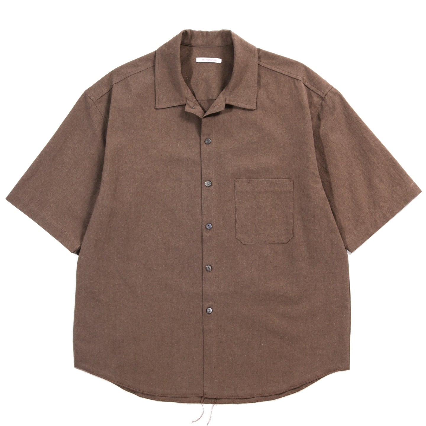 S.K. MANOR HILL SAGE SHIRT BROWN LINEN COTTON