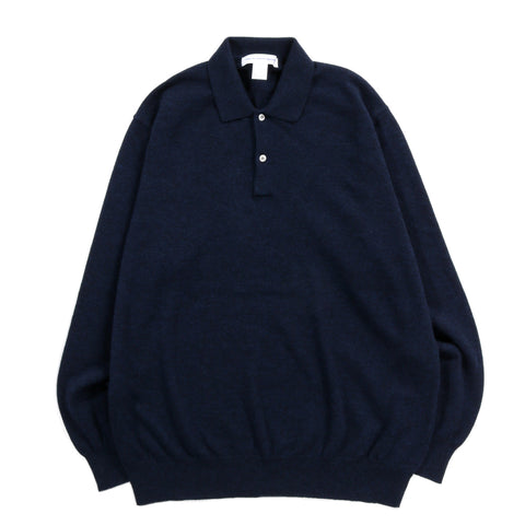 COMME DES GARCONS SHIRT N010 BIG WOOL POLO SWEATER NAVY