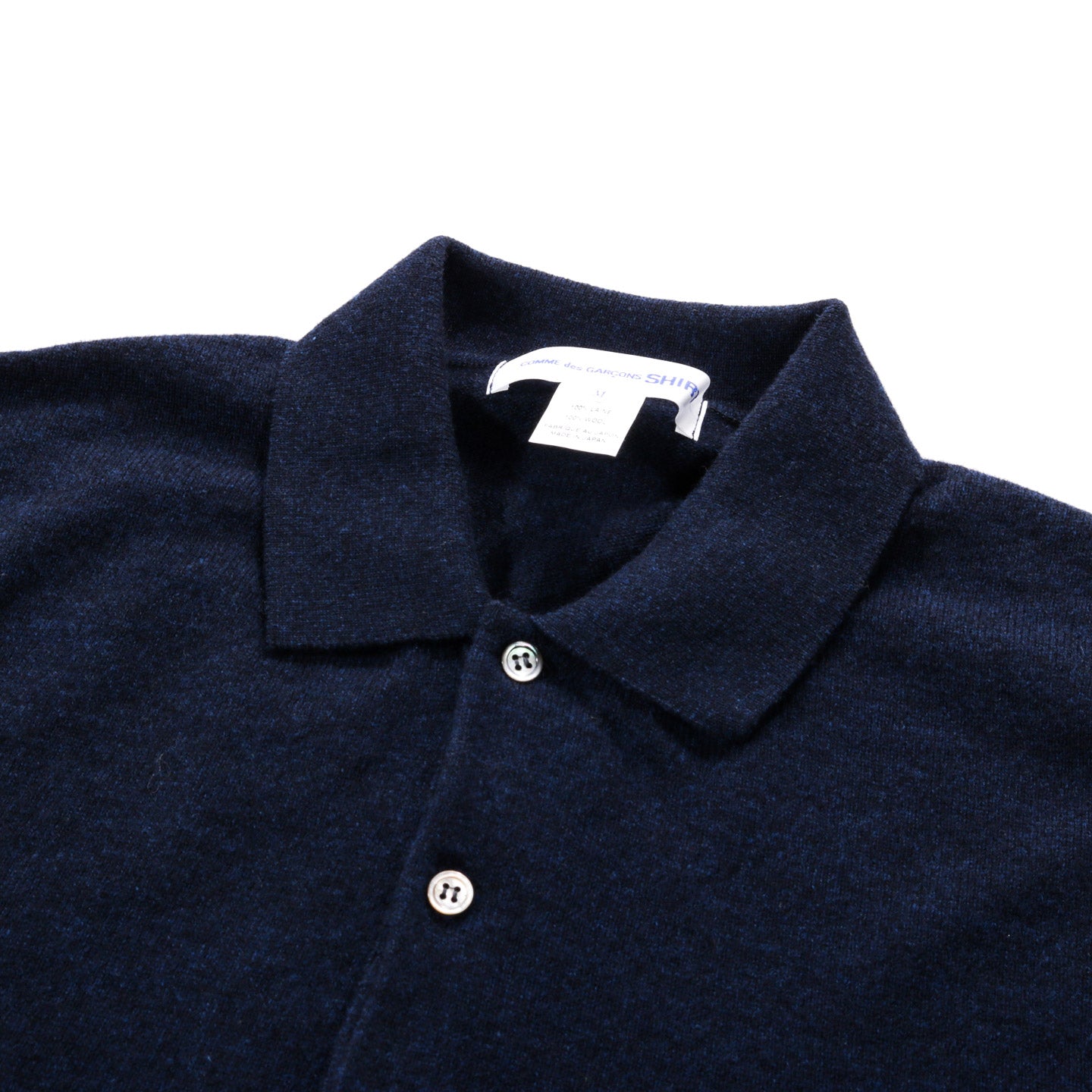 COMME DES GARCONS SHIRT N010 BIG WOOL POLO SWEATER NAVY