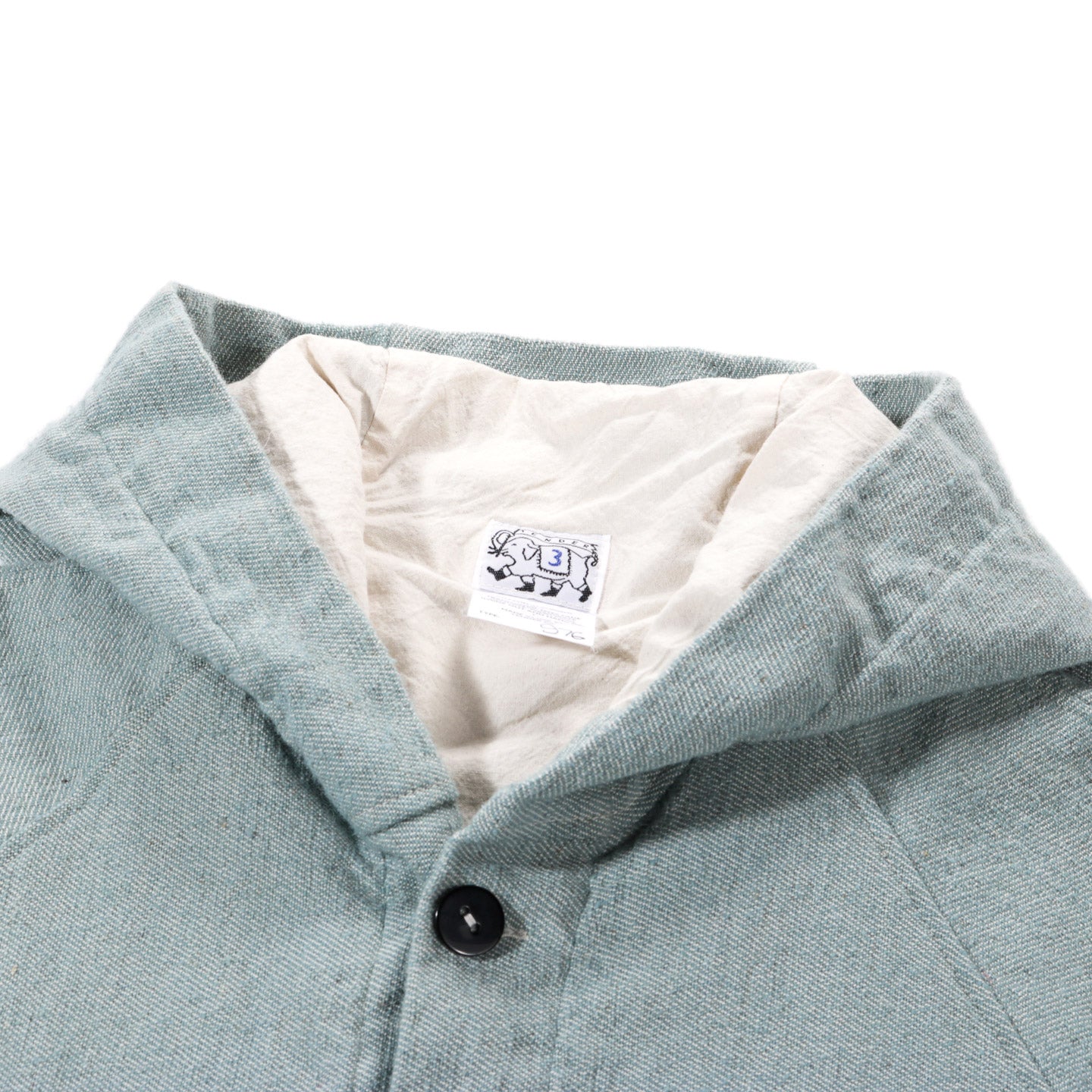 TENDER TYPE 976 HOODED DRAFTING COAT BLUE WOOL CARPET TWILL