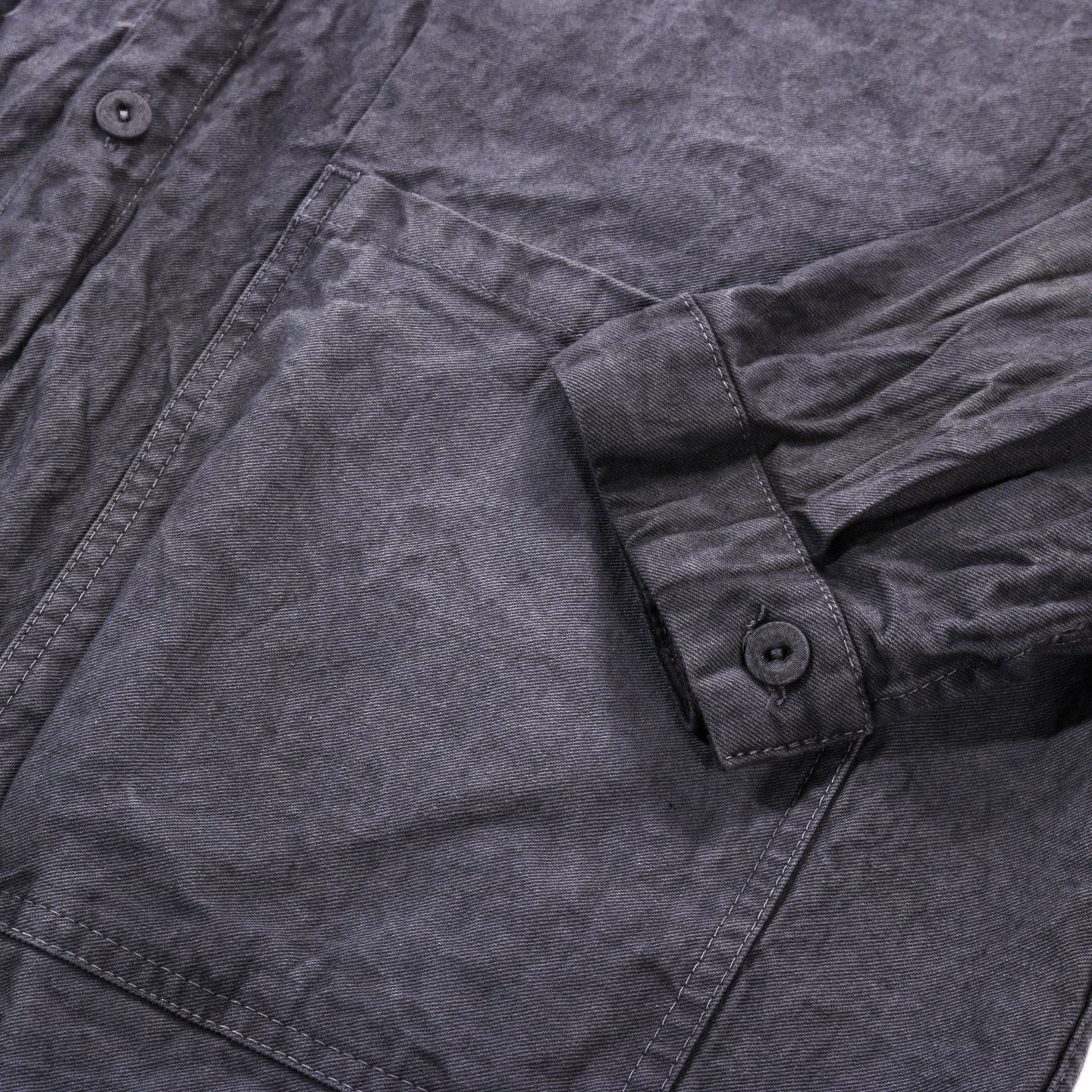 TENDER TYPE 402 TWO BIRDS SHIRT COTTON DROP CLOTH GREY LOGWOOD