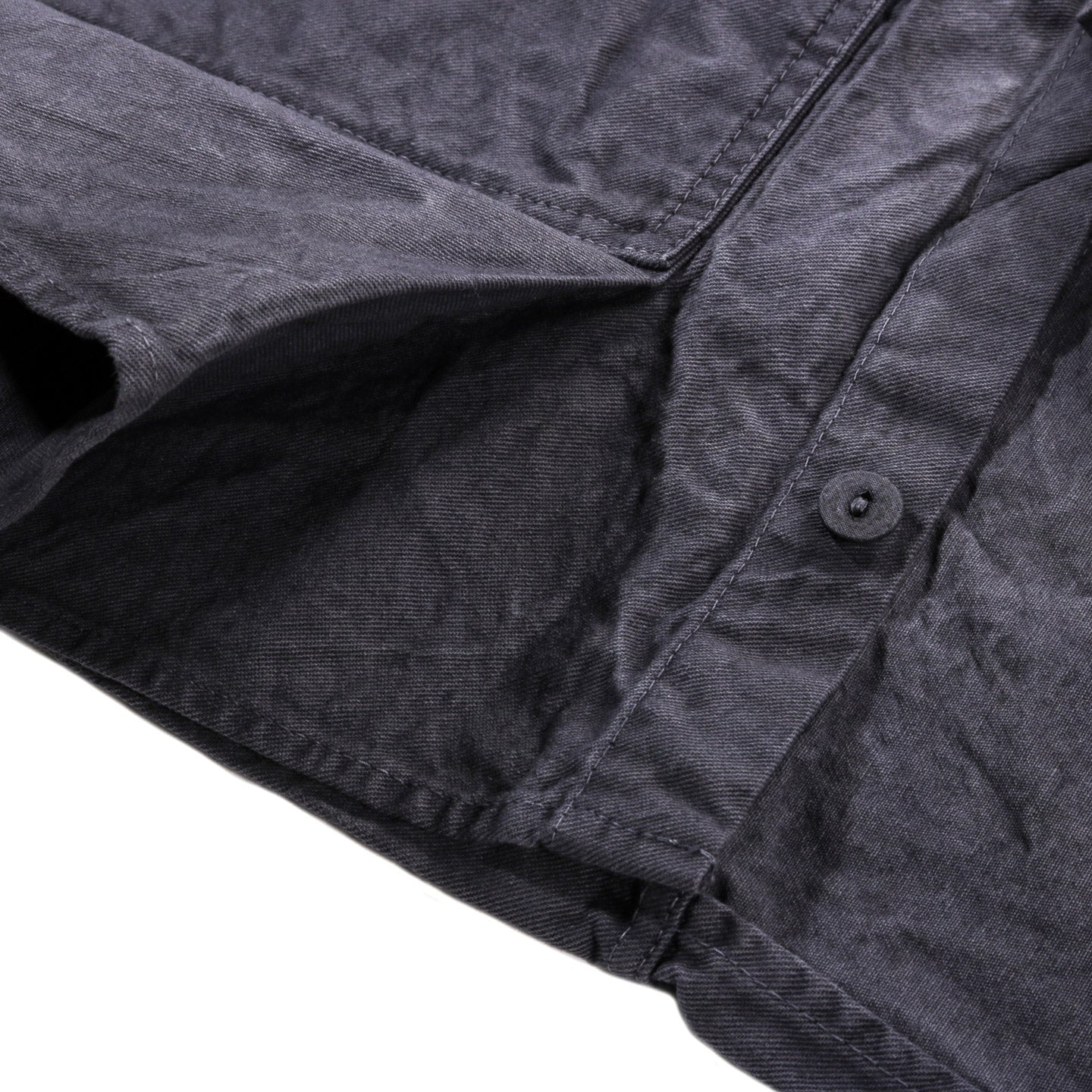 TENDER TYPE 402 TWO BIRDS SHIRT COTTON DROP CLOTH GREY LOGWOOD