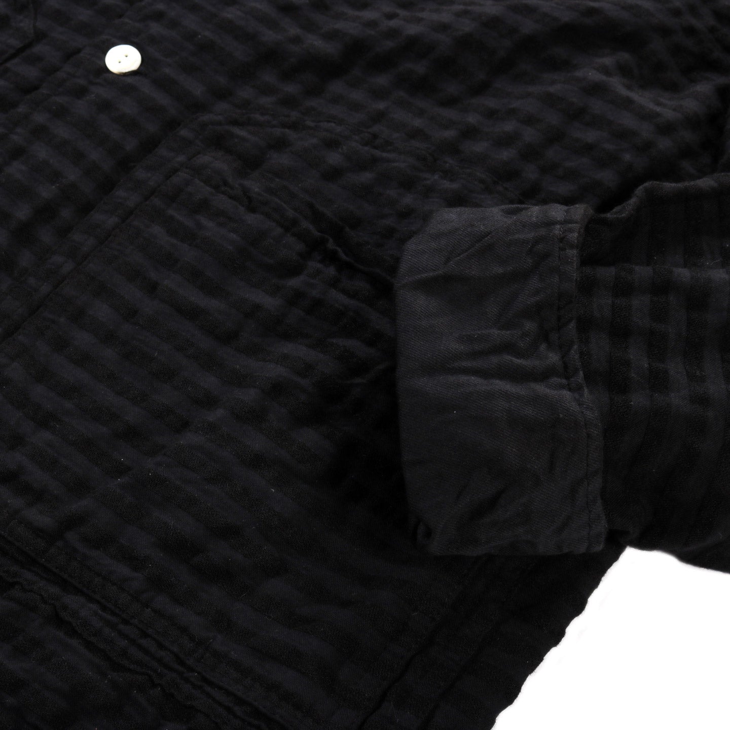TENDER TYPE 918 TWO:ONE BUTTERFLY JACKET WOOL COTTON SEERSUCKER BLACK HOLE