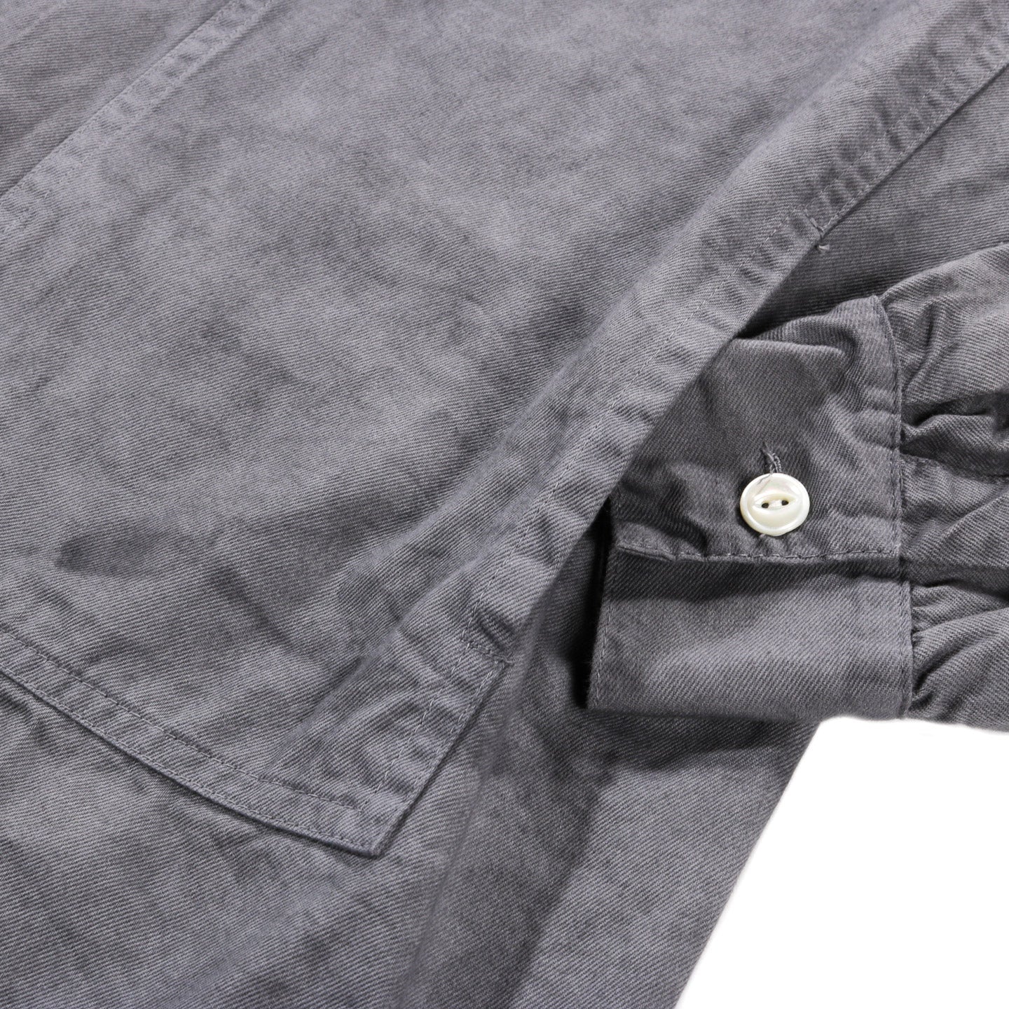 TENDER TYPE 439 STOLE POCKET BUTTERFLY SHIRT CLEAN COTTON DRILL CHESTNUT DYED