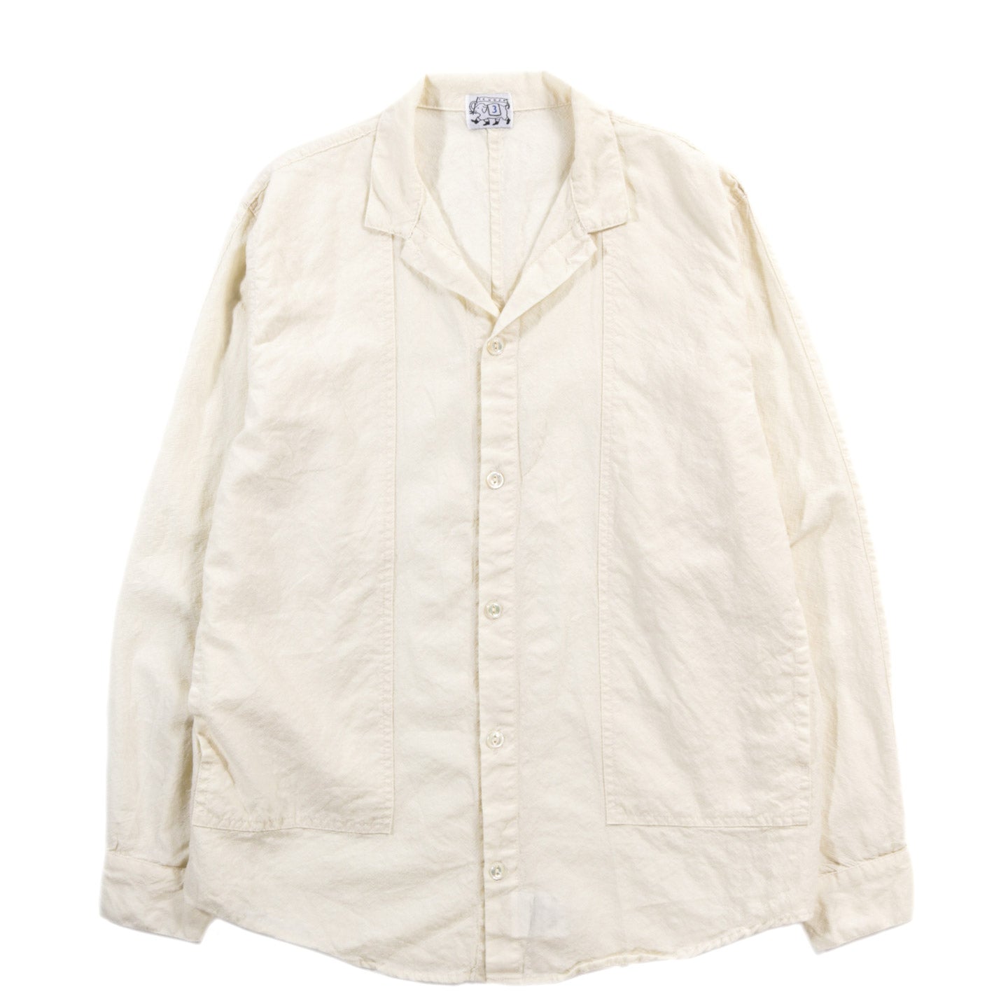 TENDER TYPE 439 STOLE POCKET BUTTERFLY SHIRT WOOL CALICO RINSED