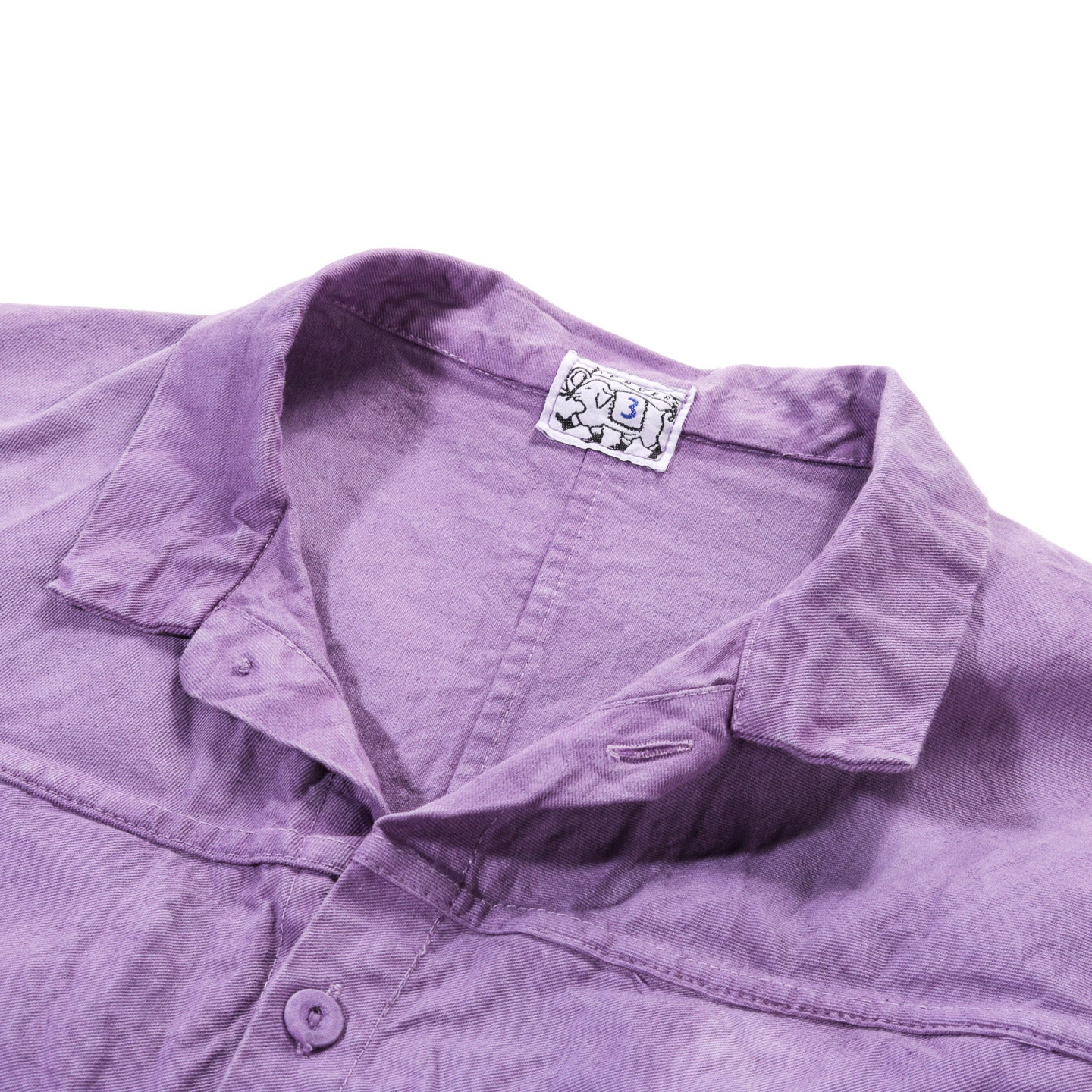 TENDER TYPE 401 PLEAT POCKET SHIRT COTTON DROP CLOTH PURPLE LOGWOOD