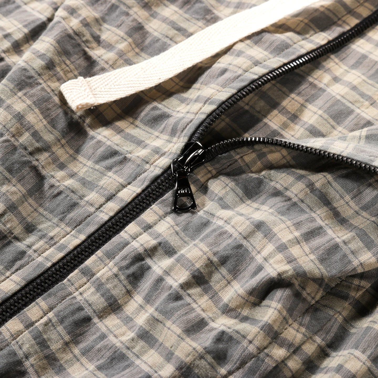 WANZE FUNNEL NECK ZIP ANORAK ORGANIC COTTON MOSS