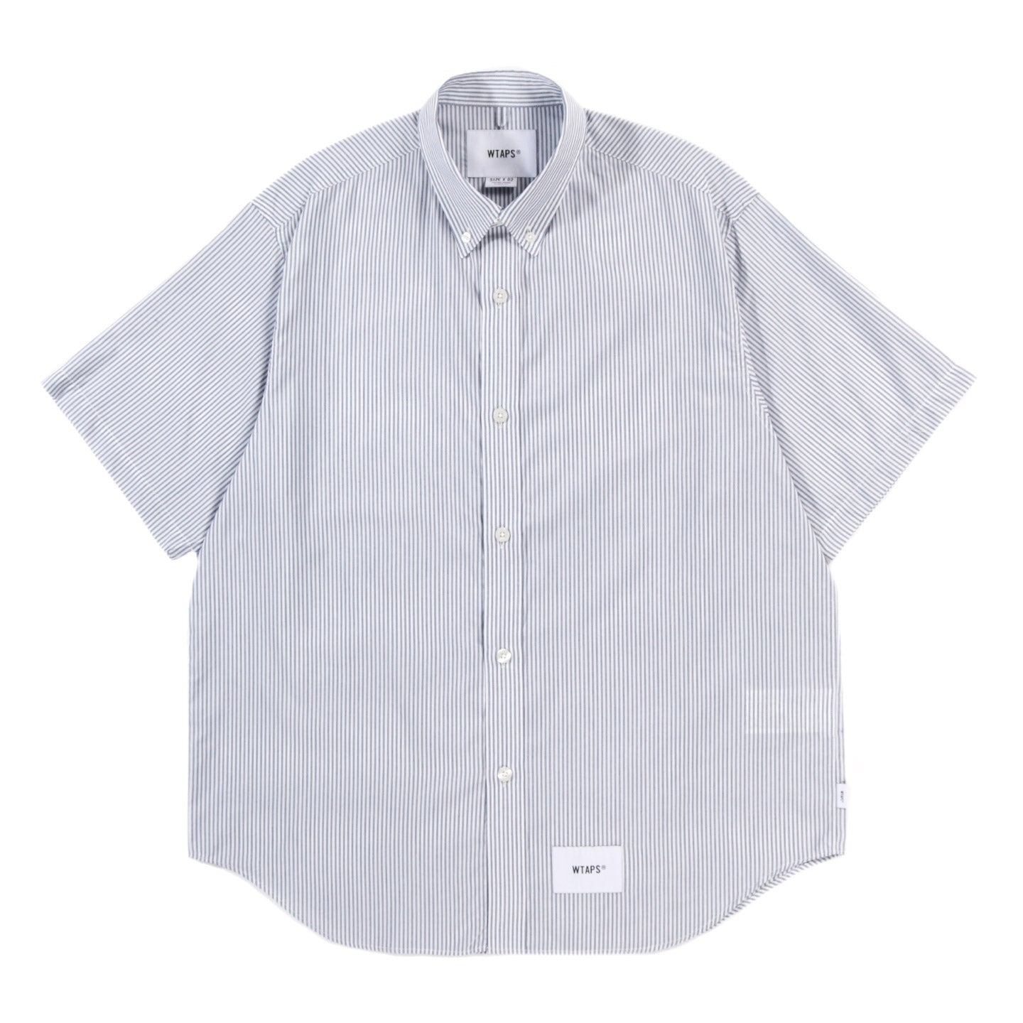 WTAPS BD 01 SHORTSLEEVE COOLMAX BROADCLOTH NAVY STRIPE