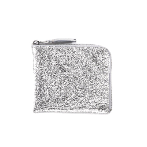 COMME DES GARCONS SA3100 GOLD LINE ZIP WALLET SILVER