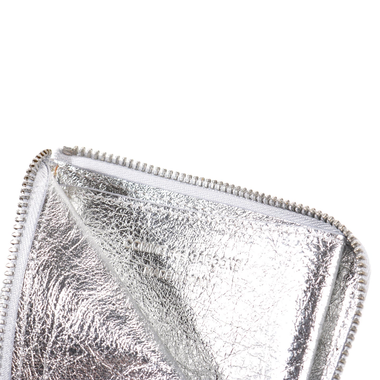 COMME DES GARCONS SA3100 GOLD LINE ZIP WALLET SILVER