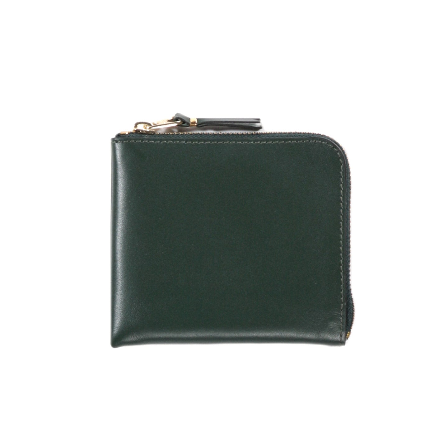 COMME DES GARCONS SA3100 CLASSIC LEATHER ZIP WALLET BOTTLE GREEN