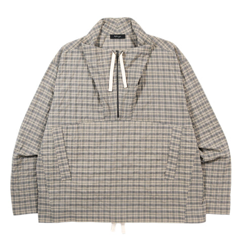 WANZE FUNNEL NECK ZIP ANORAK ORGANIC COTTON MOSS