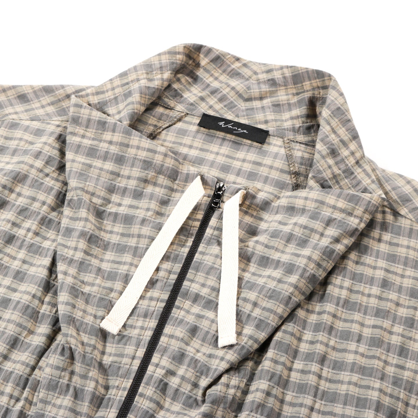 WANZE FUNNEL NECK ZIP ANORAK ORGANIC COTTON MOSS