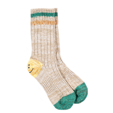 KAPITAL 60 YARNS IVY RAINBOWY HAPPY HEEL SOCKS BEIGE